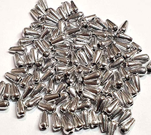 200stk Kunststoffperlen Luxus Antik Silber Acrylperlen 8x6mm Tropfen Plastik Perlen Lose Perle zum Auffädeln für Deko Basteln Schmuck von Perlin