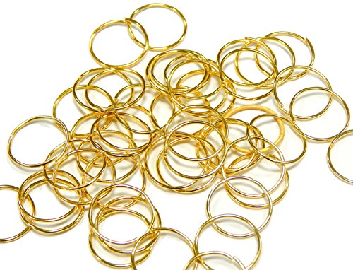 200stk Ösen Binderinge Biegeringe Gold Öse 10mm x 0,7mm Verbinder Offen Ringe Verbindungsringe Kettenzubehör Schmuckteile Basteln DIY SF19 von Perlin