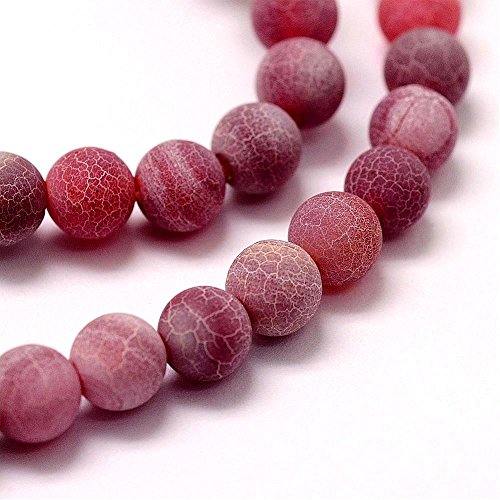 24 Gecrackt ACHAT PERLEN Schmucksteine Naturstein MATT ROT RUND 10mm EDELSTEIN Achat Stein Schmuck Kette Armband Agate Gemstone Beads R308 x2 von Perlin