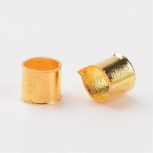 250 MESSING QUETSCHPERLEN CRIMPS QUETSCHRÉRCHEN 2mm STOPPER GOLD CRIMP BEADS M22 von Perlin