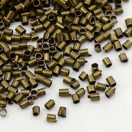 250 MESSING QUETSCHPERLEN CRIMPS QUETSCHRÉRCHEN BRONZE 2mm STOPPER CRIMP BEADS M129 von Perlin