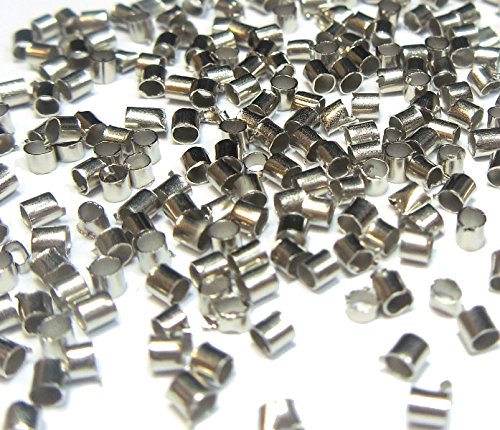 250 QUETSCHPERLEN CRIMPS QUETSCHRÉRCHEN 2mm STOPPER ALTSILBER CRIMP BEADS M26 von Perlin