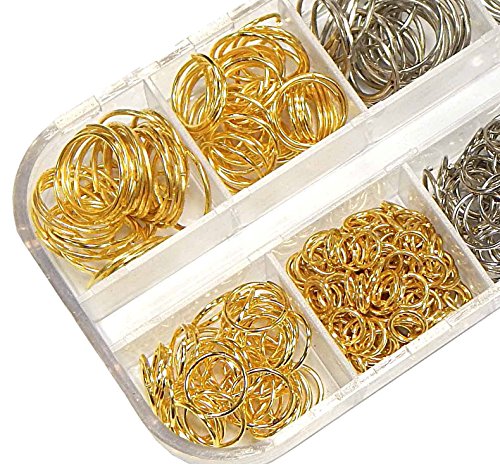 250stk Ösen Binderinge Biegeringe Gold Öse 5mm x 0,7mm Verbinder Offen Ringe Verbindungsringe Kettenzubehör Schmuckteile Basteln DIY SF17 von Perlin