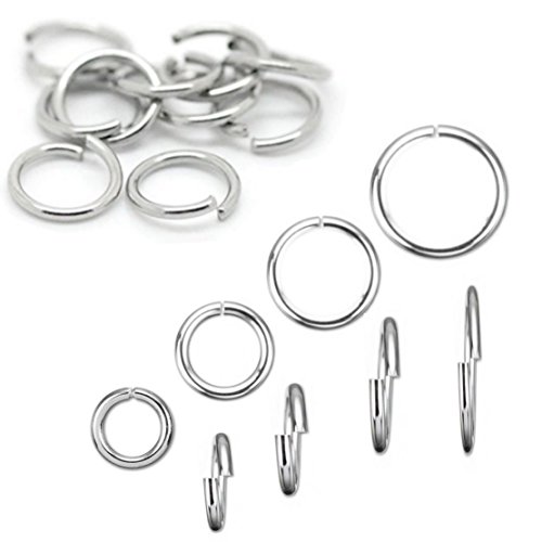 250stk Ösen Binderinge Biegeringe Öse 12mm x 0,7mm Verbinder Offen Ringe Verbindungsringe Kettenzubehör Schmuckteile Basteln DIY SF16 von Perlin