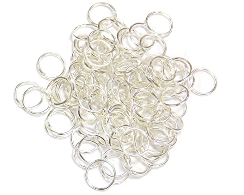 250stk Ösen Binderinge Biegeringe Silber Öse 10mm x 0,7mm Verbinder Offen Ringe Verbindungsringe Kettenzubehör Schmuckteile Basteln DIY SF23 von Perlin