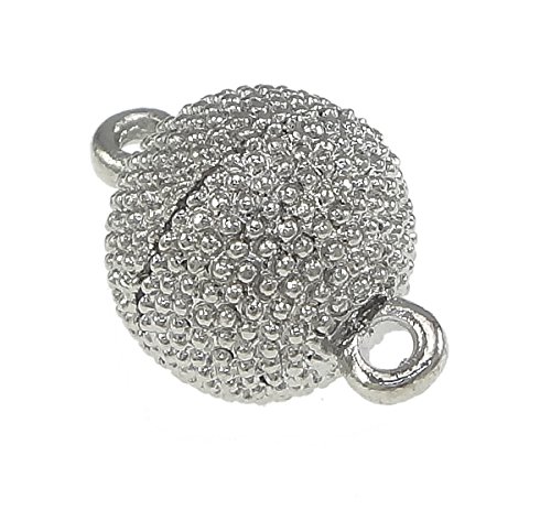 3 Magnetverschlüsse 16mm Rund Kettenverschluss Verschlüsse Verbinder Schmuckverschluss Magnet Verschluss für Schmuck Zubehör Kette Armband DIY STARDUST Walzen SILBER MESSING M430E von Perlin