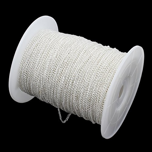 3 meter Gliederkette Link Kette Metallkette Twist Panzerkette 5,5mm Silber Altsilber Schmuckkette Meterware zur Schmuckherstellung von Halsketten Armband DIY Basteln von Perlin