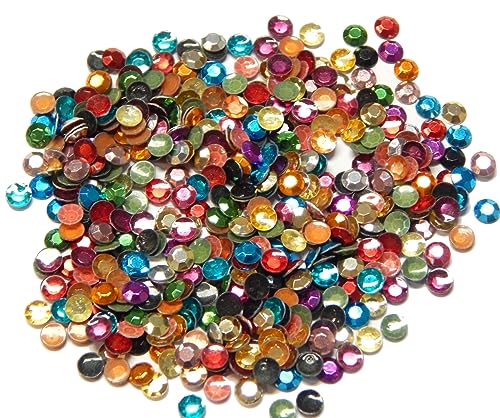 3250 Stück Hotfix Metall-Nieten Studs Rhinestuds 4mm Octagon Thermo Selbstklebend zum Aufbügeln Bügelnieten Mehrfarbiges (Bunt 4mm 3250 Stück) von Perlin