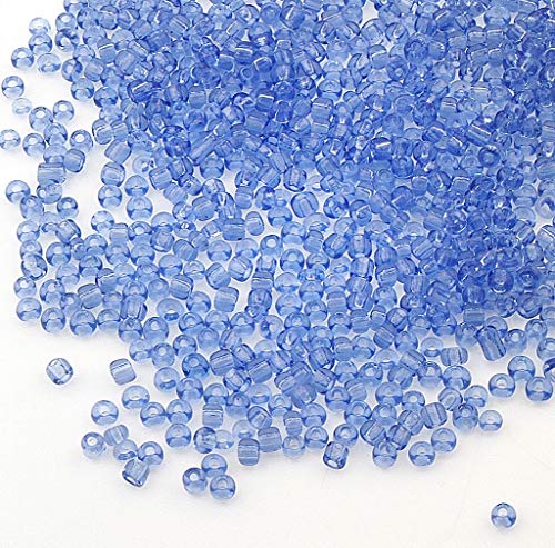 3300 Stück Glas Rocailles Perlen 3mm Transparent, 14 Farben, 8/0, Pony Perlen, Klar Mini Rund Perlen, Seed Beads (Blau) von Perlin