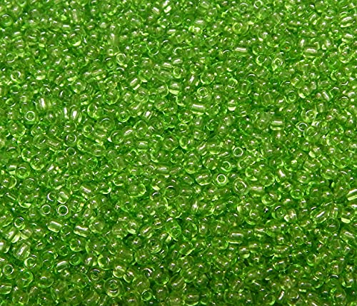 3300 Stück Glas Rocailles Perlen 3mm Transparent, 8/0, Pony Perlen, Klar Mini Rund Perlen, Seed Beads (Grün) von Perlin