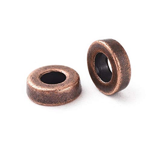 40Stk, Metallperlen 6mm Spacer perlen, Ring Rondell Zwischenteile, Schmuckteile (Kupfer) von Perlin