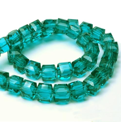 40stk Böhmische Kristallperlen 4mm, Tschechische Perlen Glasschliffperlen Glasperlen, Würfel, CZ Beads (Smaragd Grün) von Perlin