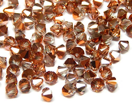 40stk Preciosa Böhmische Kristallperlen 4mm Doppelkegel Tschechische Perlen Glasschliffperlen Glasperlen, Bicone Beads (Crystal Capri Gold AB) von Perlin