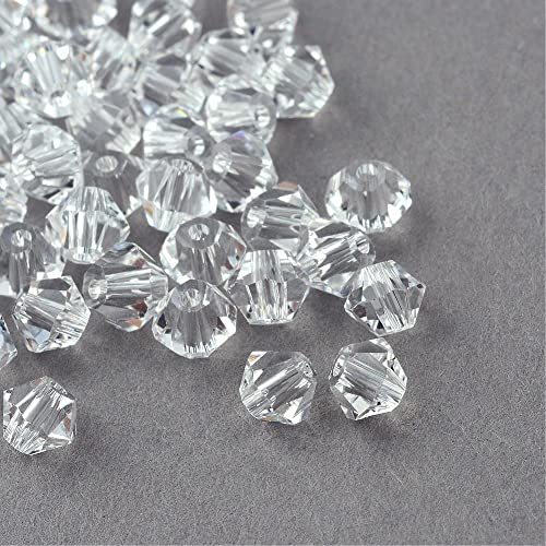 40stk Preciosa Böhmische Kristallperlen 4mm Doppelkegel Tschechische Perlen Glasschliffperlen Glasperlen, Bicone Beads (Crystal) von Perlin