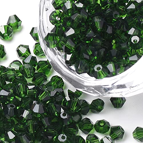 40stk Preciosa Böhmische Kristallperlen 4mm Doppelkegel Tschechische Perlen Glasschliffperlen Glasperlen, Bicone Beads (Olivine) von Perlin