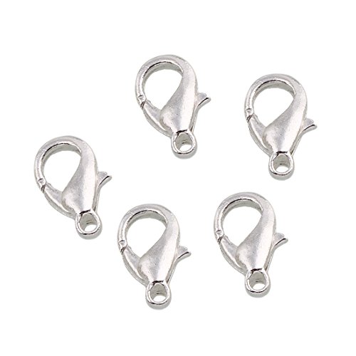 45 KARABINER SILBER 16mm METALLVERSCHLUSS VERSCHLÜSSE für Schmuck Kette Armband M48#3 von Perlin