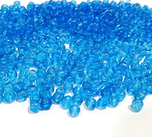 450g, Rocailles Perlen 4mm, 6/0, Glasperlen, Roccailles, 5000 Stück, Seed Beads (Aquamarine Transparent) von Perlin