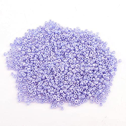 450g Rocailles Perlen 2mm Ceylon Set Glasperlen Rund 30000stk 11/0 Indianerperlen Perlenhäkeln Perlentiere Seed Beads (Blau) von Perlin