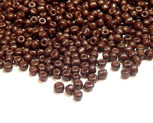 450g Rocailles Perlen 2mm Opak und Matt Set Glasperlen Rund 30000stk 11/0 Indianerperlen Perlenhäkeln Perlentiere Seed Beads (Braun) von Perlin