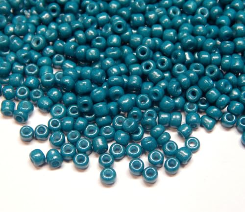 450g Rocailles Perlen 2mm Opak und Matt Set Glasperlen Rund 30000stk 11/0 Indianerperlen Perlenhäkeln Perlentiere Seed Beads (Indische Sapphir) von Perlin