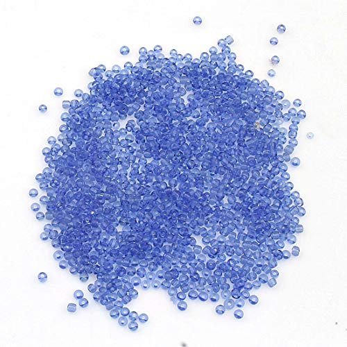 450g Rocailles Perlen 2mm Transparent Set Glasperlen Rund 30000stk 11/0 Indianerperlen Perlenhäkeln Seed Beads (Sapphire Blau) von Perlin