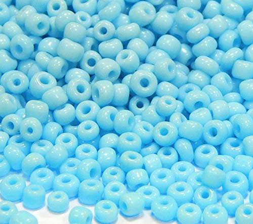 450g Rocailles Perlen 4 mm Türkis Blau Opak Glas 5000Stk 6/0 Glasperlen Roccailles, Glass Seed Beads A233 von Perlin