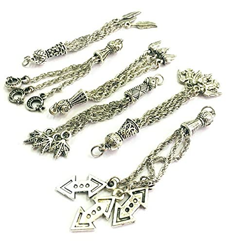 5 Set Tespih Quaste, Tassel, Püskül, Silber Metall für Gebetskette Tasbih Tespih Kette, Misbaha Subha Muslimisches Islamic Rosenkranz Prayer Anbetungszubehör von Perlin