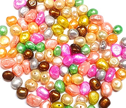 50 Stk Süßwasserperlen Zuchtperlen 10mm Bunte Mix Farben Reiskorn Natur Barock Edelstein Perlen Schmuckperlen Schmuckstein Perle Zum Fädeln Armband Ketten von Perlin