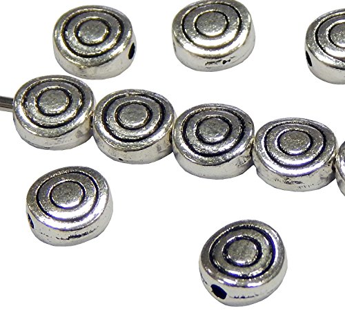 50 Spirale Metall Perlen Spacer 8mm Silber Metallperlen Schmuckteil für Schmuckherstellungs Zubehör DIY Schmuck Basteln F367 x2 von Perlin