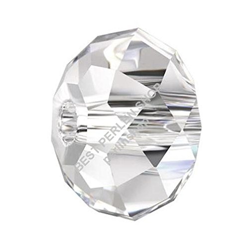 50 Stück Tschechische Kristall Glas Perlen CZ Böhmische Facettierte Rondelle Glasperlen 3x2 mm Glasschliffperlen (Crystal) von Perlin