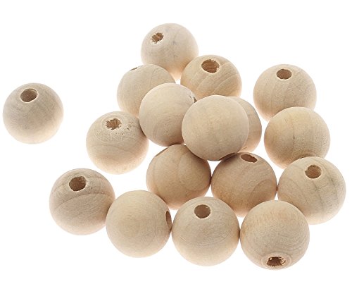 500stk Holzperlen 8mm Natur Holzkugeln Zwischenperlen Unbehandeltem Rund Holz Perlen zum Fädeln Schmuckherstellung Natural Wooden Beads H120 von Perlin