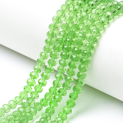 65 Stück Tschechische Böhmische Kristallperlen 8x6mm Tschechische Perlen CZ Glasschliffperlen Facettierte Rondelle (Grün) von Perlin