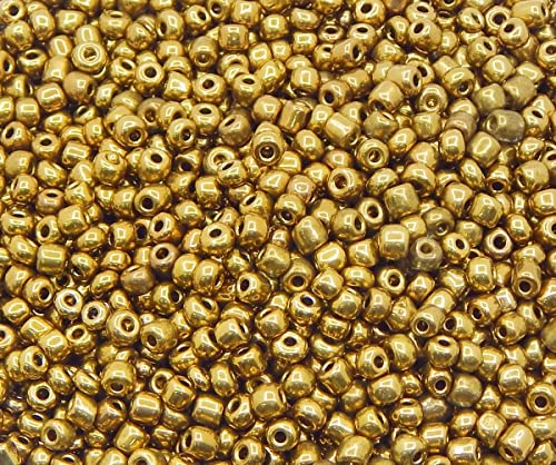 6500 Stück Glas Rocailles Perlen 2mm Metallic Farbe Set, 11/0, Pony Perlen, Mini Rund Perlen, Seed Beads, (Bronze) von Perlin