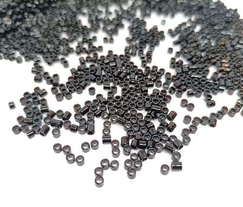 8000 Stk Schwarz Rocailles Glas Perlen 2mm x 2,5mm Gradient Tube lose Abstand für die Herstellung von Schmuck DIY Mode Armband Halskette handgefertigte Bastelbedarf von Perlin