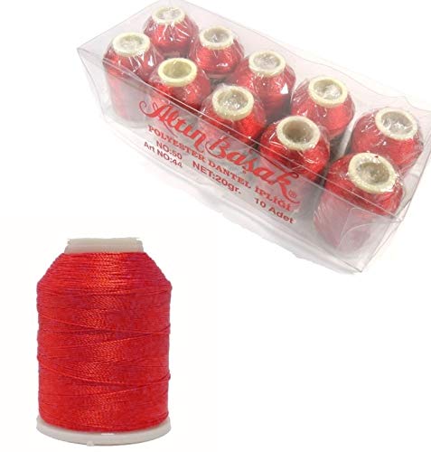 Altinbaşak 20g Häkelgarn Garne 300m 6 FACH 100% POLYESTER GARN 0,75mm Nr: 50 BESTE QUALITÄT UND FARBECHT Embroidery Thread (5 Stück, IP211) von Perlin