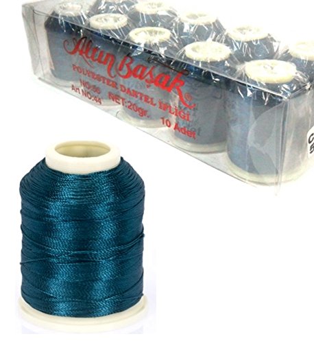 Altinbaşak 20g Häkelgarn Garne 300m 6 FACH 100% POLYESTER GARN 0,75mm Nr: 50 BESTE QUALITÄT UND FARBECHT Embroidery Thread (5 Stück, IP585) von Perlin