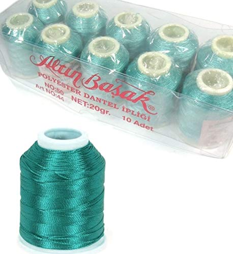 Altinbaşak 20g Häkelgarn Garne 300m 6 FACH 100% POLYESTER GARN 0,75mm Nr: 50 BESTE QUALITÄT UND FARBECHT Embroidery Thread (5 Stück, IP874) von Perlin