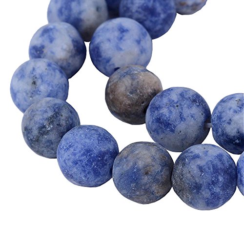 Ausverkauft - Sodalith Sodalite Edelstein Perlen 8mm Frosted Matt Rund Halbedelstein Schmuckstein Schmuckperlen von Perlin