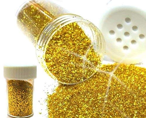 Craft Glitter 12 Streudosen Glitzerpulver Kreativset 168g für Weihnachtliche Bastelarbeiten und Dekorationen Glitzerpulver Kreativset (Gold) von Perlin