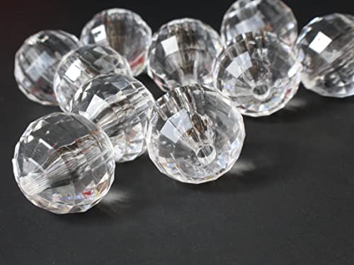 Crystal Kunststoffperlen Luxus Spacer Acrylperlen mit Lochung Rund für Schmuckdesign (Weiß Transparent 4mm 1000 Stück) von Perlin
