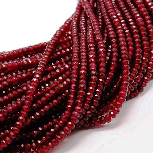 Edelstein Achat Perlen Granat Garnet Rot 8mm Rondelle Facettiert 15stk Schmuckstein G14 von Perlin