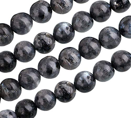 Edelstein Achat Perlen Labradorite Schwarz Weiss Rund 4mm 6mm 8mm 10mm Schmuckperlen Perlenkugel Schmuckstein (10mm 12 Stück) von Perlin