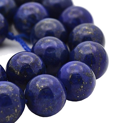 Lapislazuli Perlen 8mm Edelstein NATURSTEINE RUND BLAU 24 Stk Halbedelstein Edelstein Schmuckperlen Schmuckstein für DIY Kette Basteln von Perlin