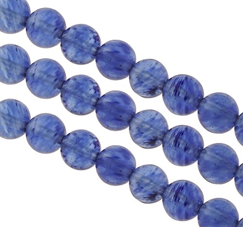 Edelstein Perlen 4mm Halbedelstein Schmuckperlen Schmuckstein Rund 50 Stück Edelsteine Perle mit Loch zum auffädeln (Blau Quarz Wassermelone) von Perlin