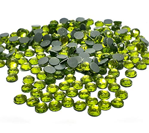 Hotfix 5mm Flatback Rückseite Strasssteine SS20 1440 Stück Glas steine Runde Kristall Edelsteine 4,4~5mm (Grün Peridot) von Perlin