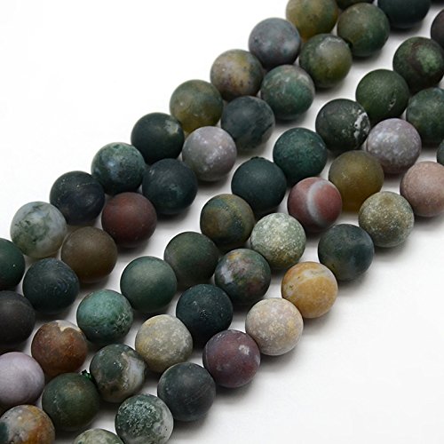 Indische Achat Perlen 10mm Matt Grün Rund Edelsteine Halbedelstein Edelstein Schmuckstein Achat Stein Schmuck Kette Armband Agate Gemstone Beads G728 x2 von Perlin