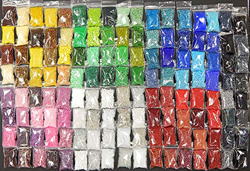 MEGA Rocailles Set Perlen 2mm 3mm 4mm 6mm Farbtöniges Stiftperlen Glasperlen 2,8kg 140pack Tube und Rund form Perlenset Bastelset Perle zum auffädeln Miniperlen Seed Beads von Perlin
