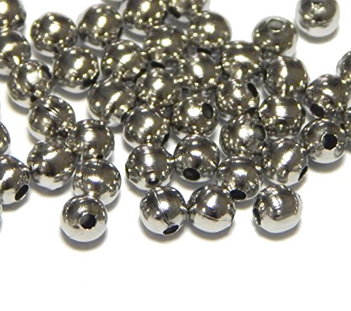 Metallperlen Zwischenteile Tibet Silber Gold Silber Perlen Spacer 2mm 3mm 4mm 5mm 6mm 8mm Rund Zwischenperlen Für Schmuck Kette Armband Schmuckteile (Antik Silber, 3mm - 400 Stück) von Perlin