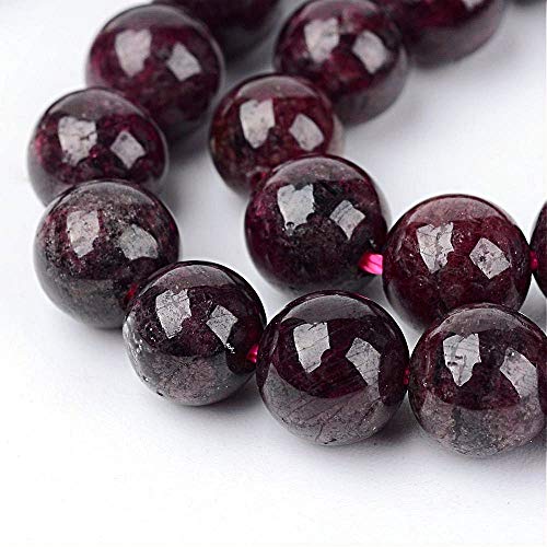 Natur Edelstein Perlen Garnet Granat Rund 4mm Schmuckstein Schmuckperlen Schmuckdesign Bastelzubehör Perlenkette G48 von Perlin