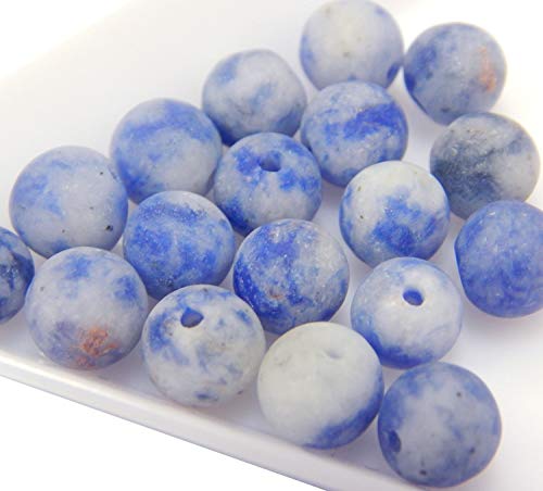 Natur Edelstein Sodalith Sodalite Perlen 6mm Frosted Matt Blaufarbe 18stk. Kugelform Schmuckperlen Halbedelstein von Perlin